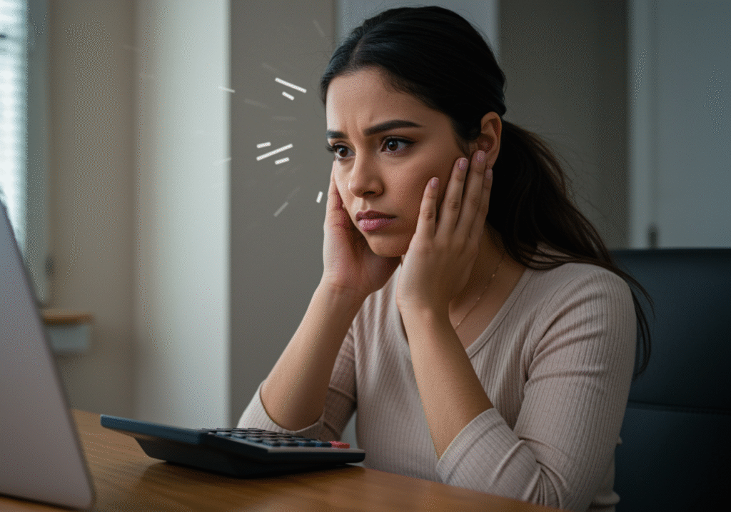 doula work on her pricing strategy with a calculator